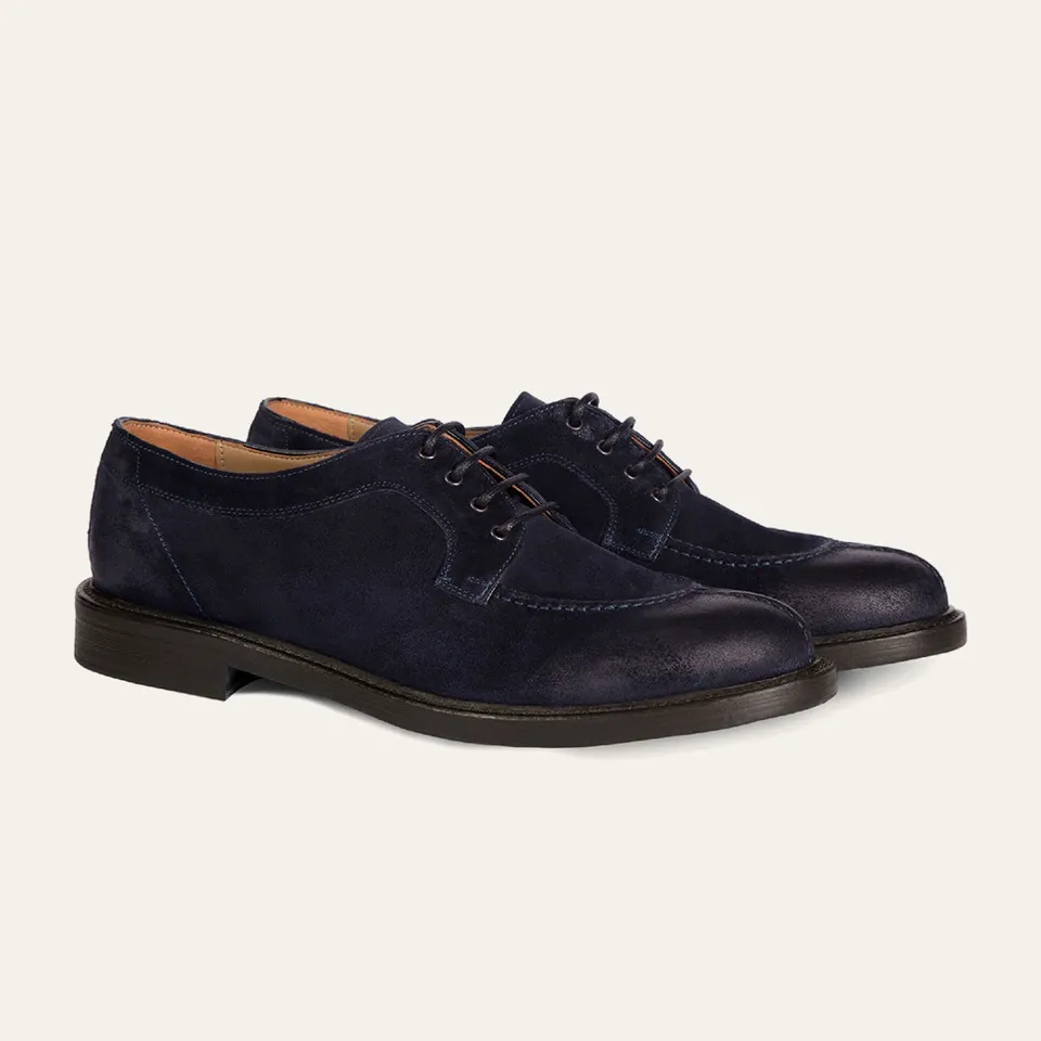 Dellovo San Felice Derby uomo blu camoscio norvegese