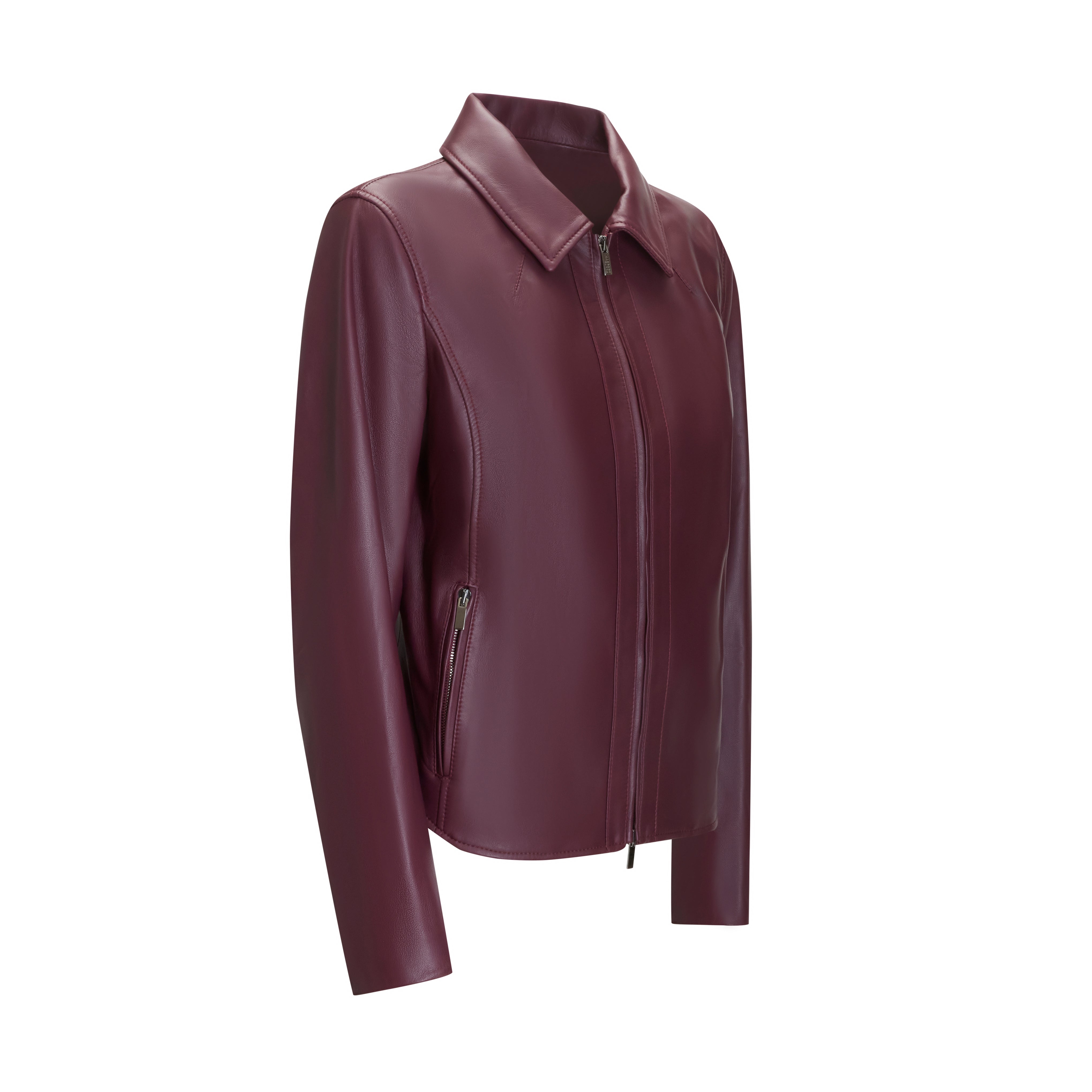 F.lli Rossetti giacca pelle nappa bordeaux donna