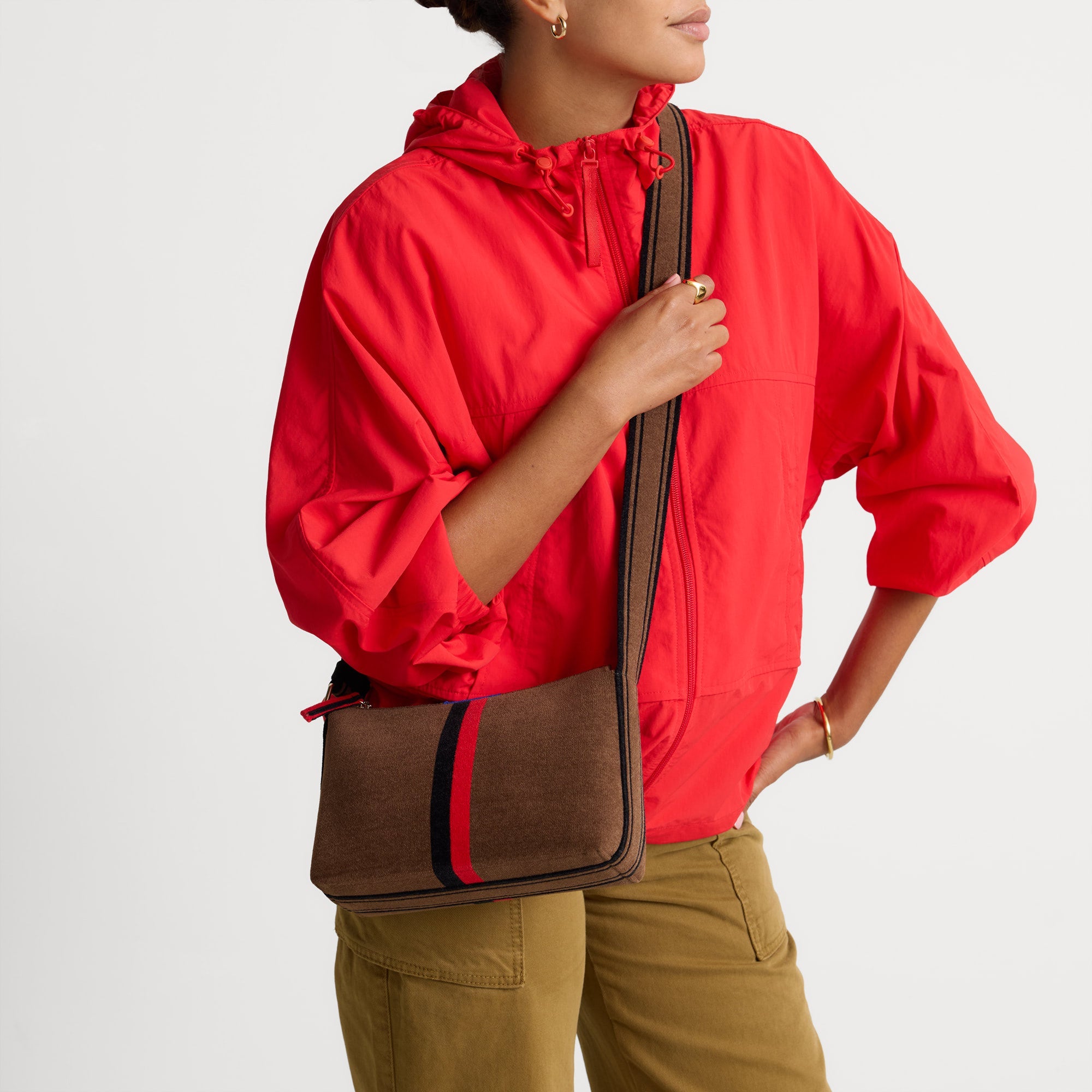 Rothy's The Casual Crossbody tracolla Cinnamon Stripe revelvet