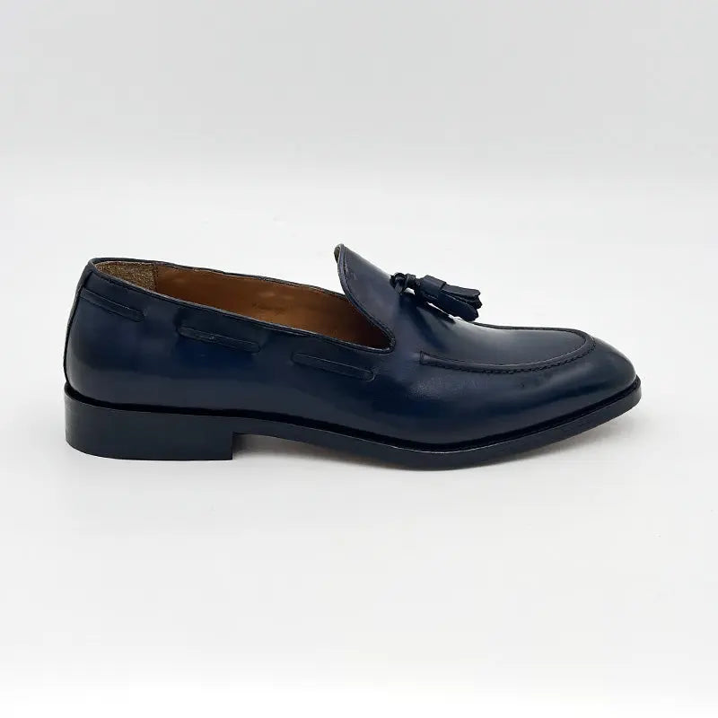 Sandro Barbera Tinte a Mano 45213 loafer blu tinto a mano