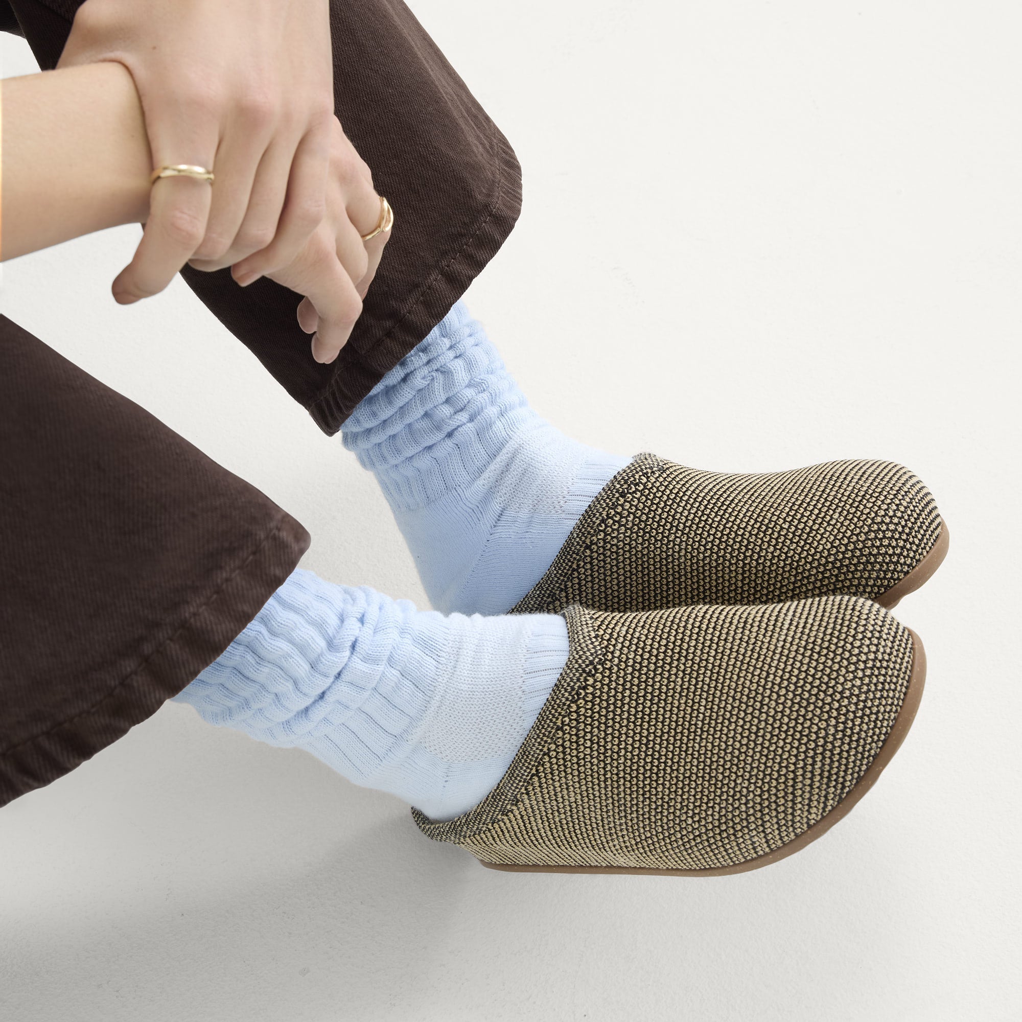 Rothy's The Casual Clog zoccoli donna Toffee Raffia bicolore