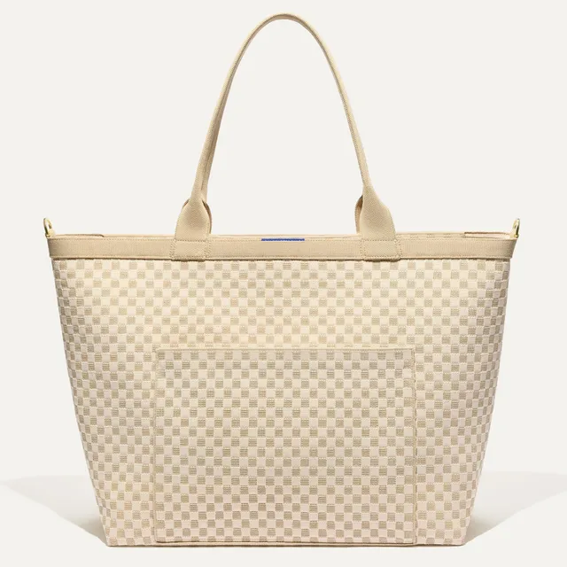 Rothy's The Zip Travel Tote borsa Parchment Basketweave zip