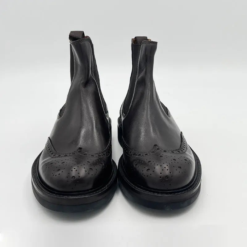 Sandro Barbera & Figli 987U Chelsea Brogue stivaletti moro Vibram