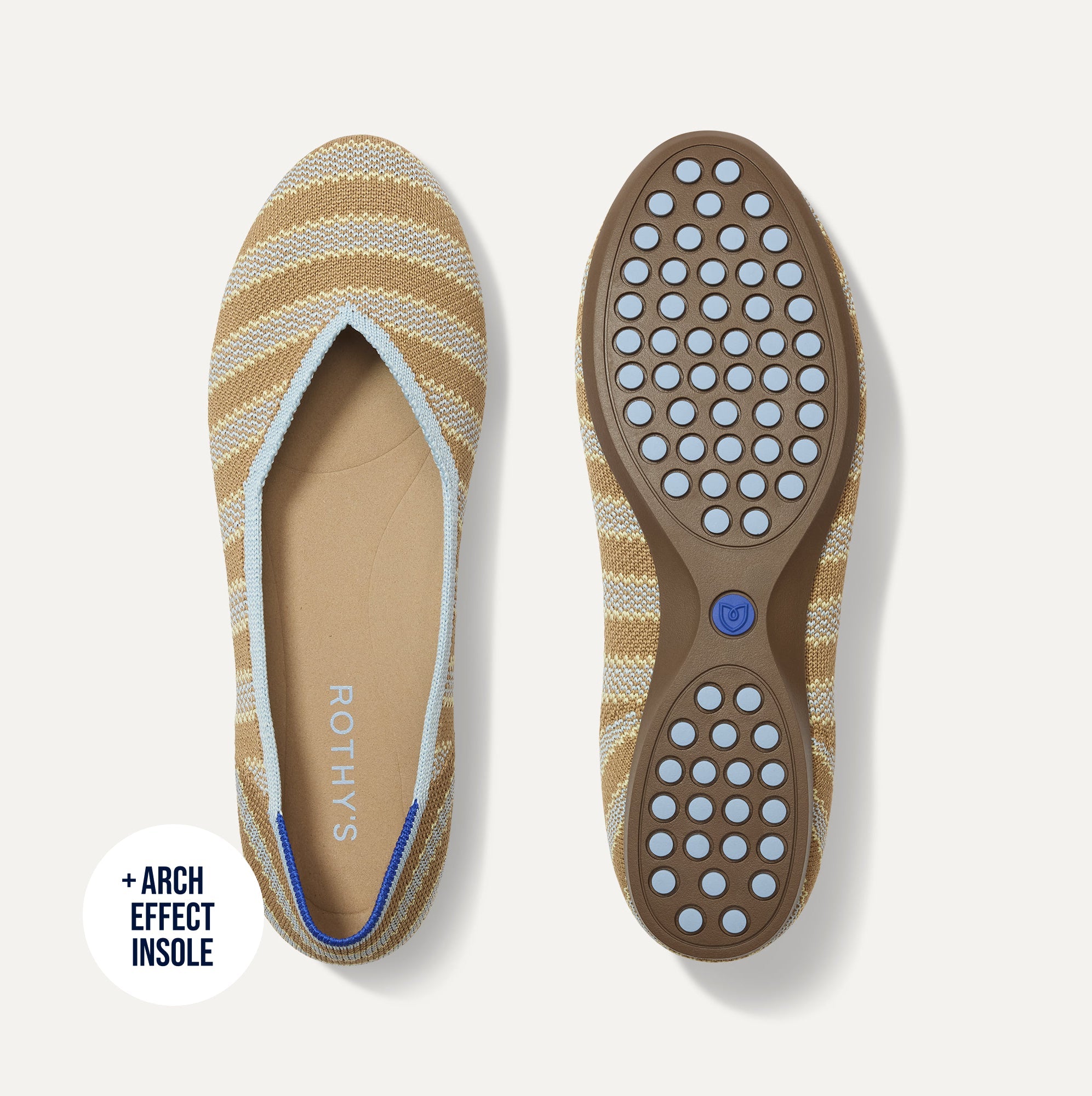 Rothy's The Daily Flat ballerine Terra Stripe righe knit