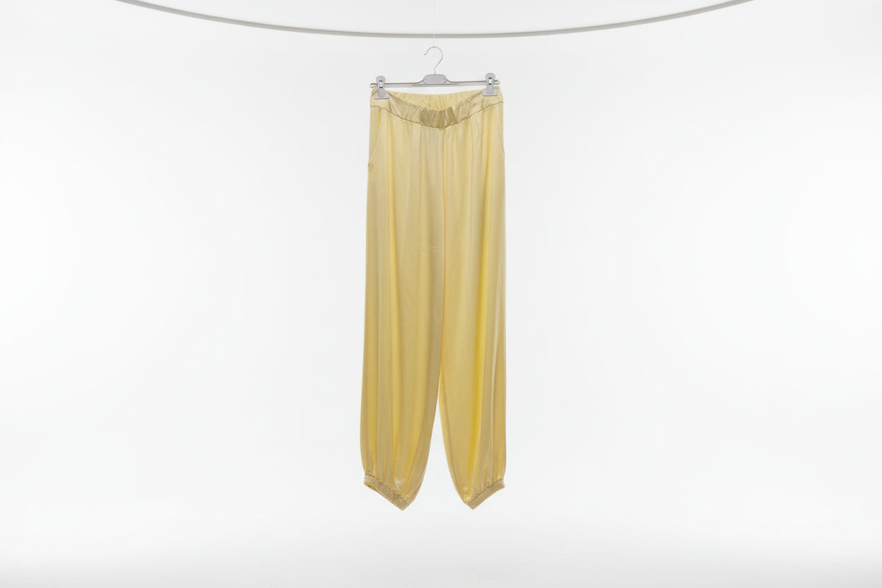Linea Elle Pantalone Cargo Raso Viscosa Giallo