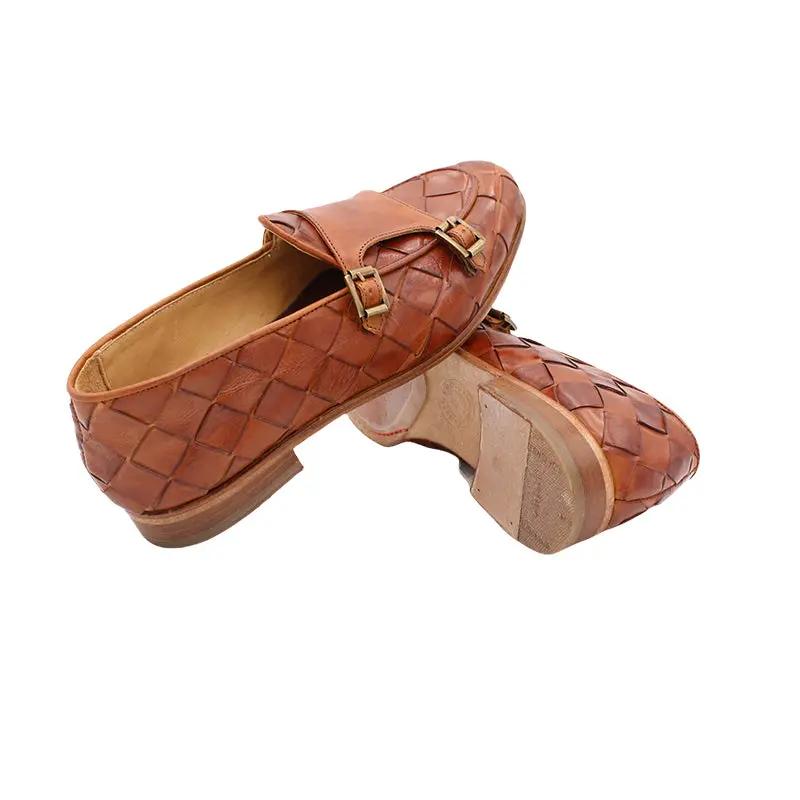 Sandro Barbera Stringate 809/6 scarpe cuoio intreccio