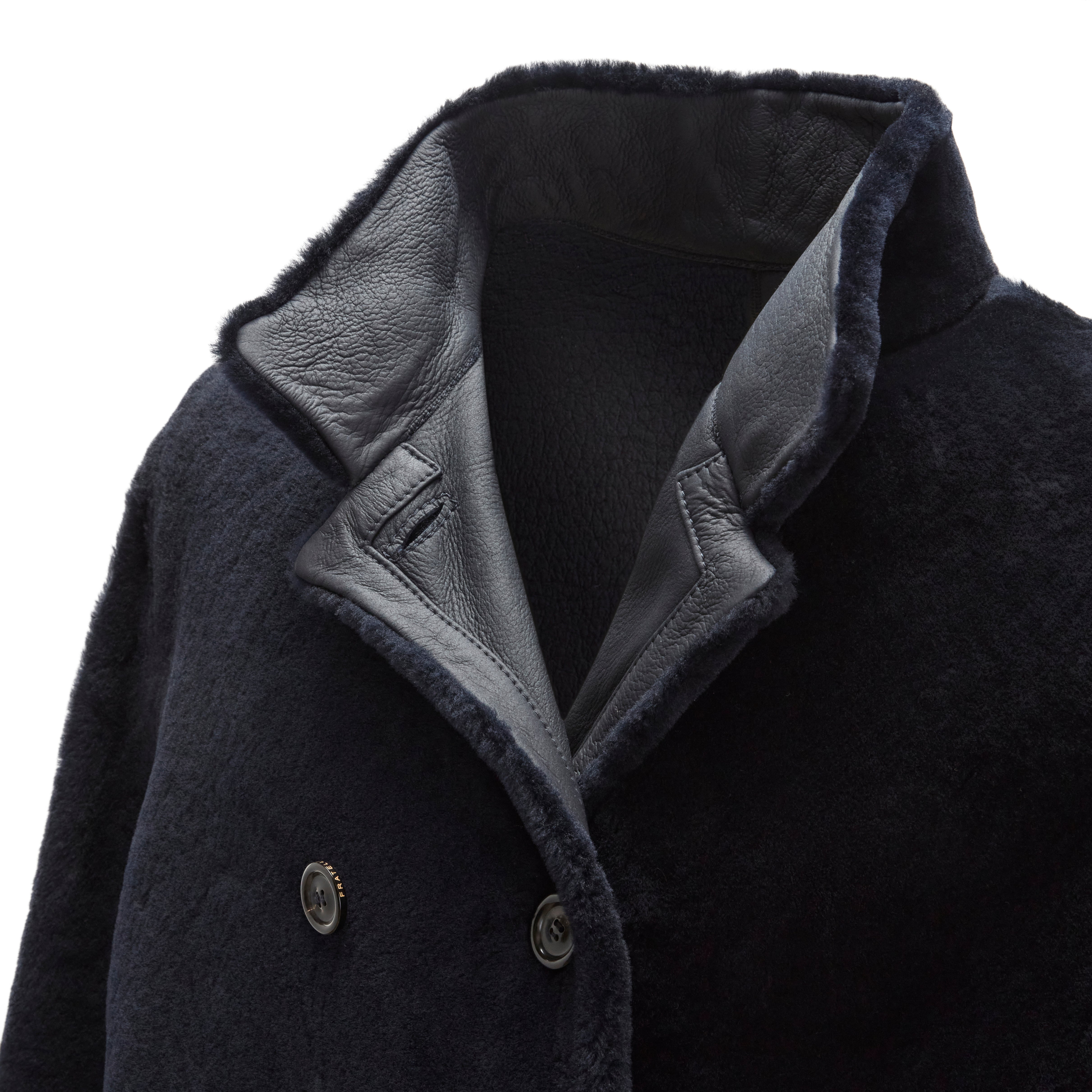 F.lli Rossetti 99810 cappotto uomo shearling blu reversibile