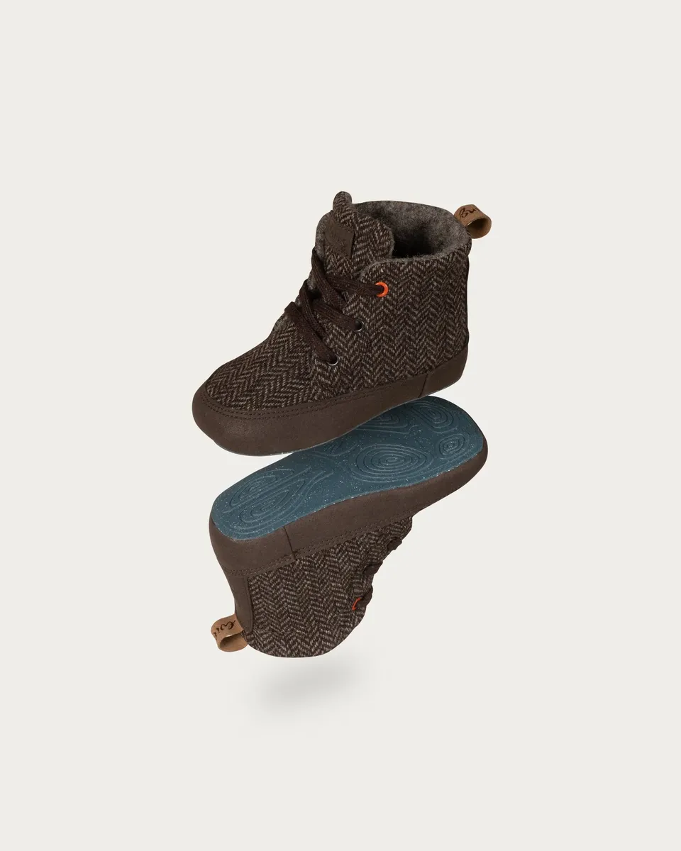 Wildling Shoes Kindur Sten scarpe neonato lana marrone