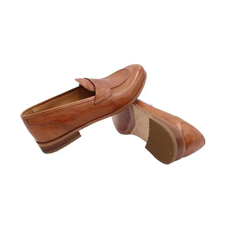Sandro Barbera & Figli 37012/9 mocassino uomo cuoio fondo cuoio