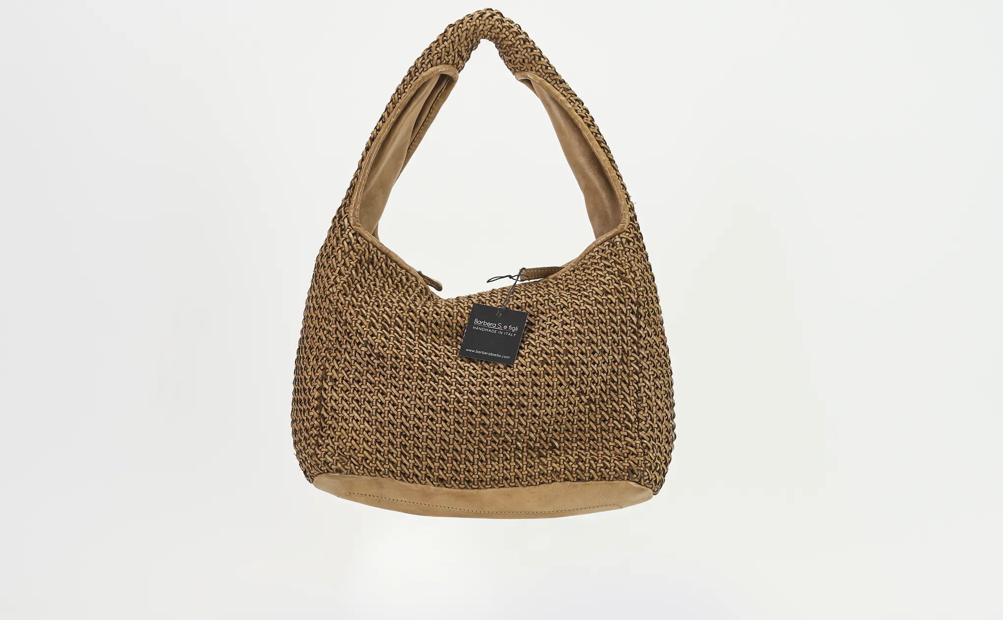 Sandro Barbera 2027 borsa intreccio cuoio pelle 32x26x18