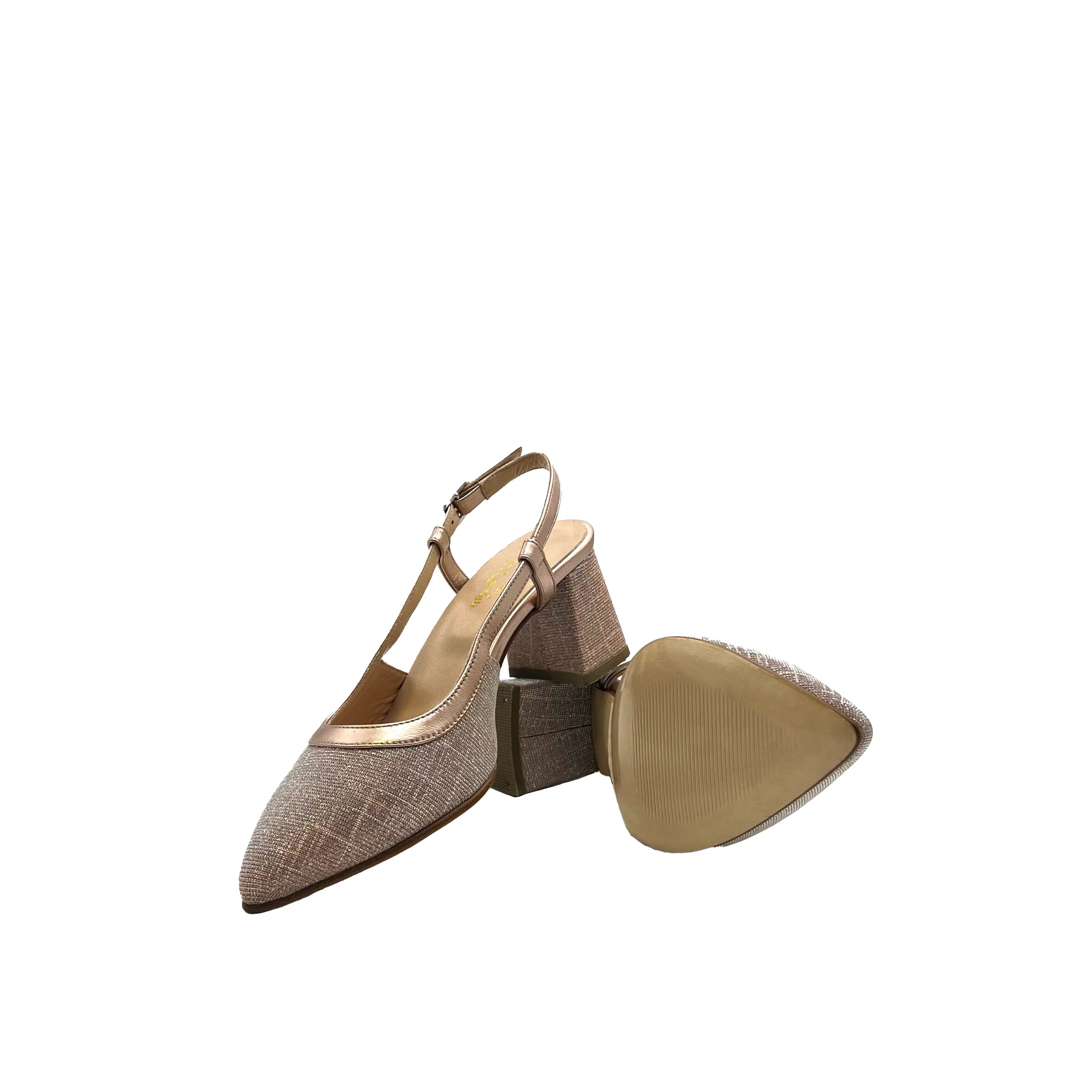 Sandro Barbera Stringate 1055 sandalo chanel donna cipria tacco 60