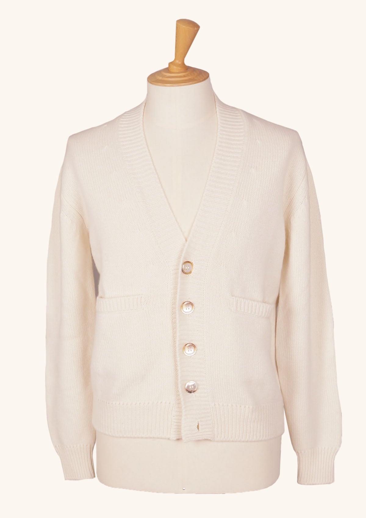 Stefano Bemer Cardigan W26SB207 Crema Cashmere Taglia 50