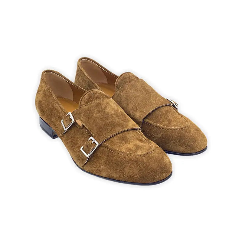Sandro Barbera Fibbie 1087 slip monk mostarda camoscio