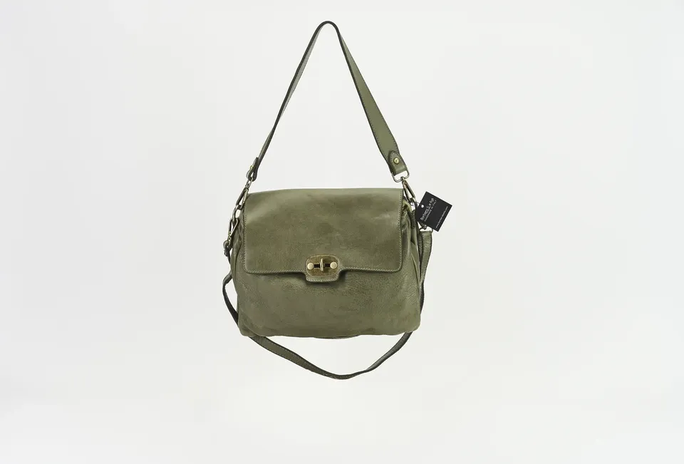 Sandro Barbera 2028 borsa pelle verde 30x27x12