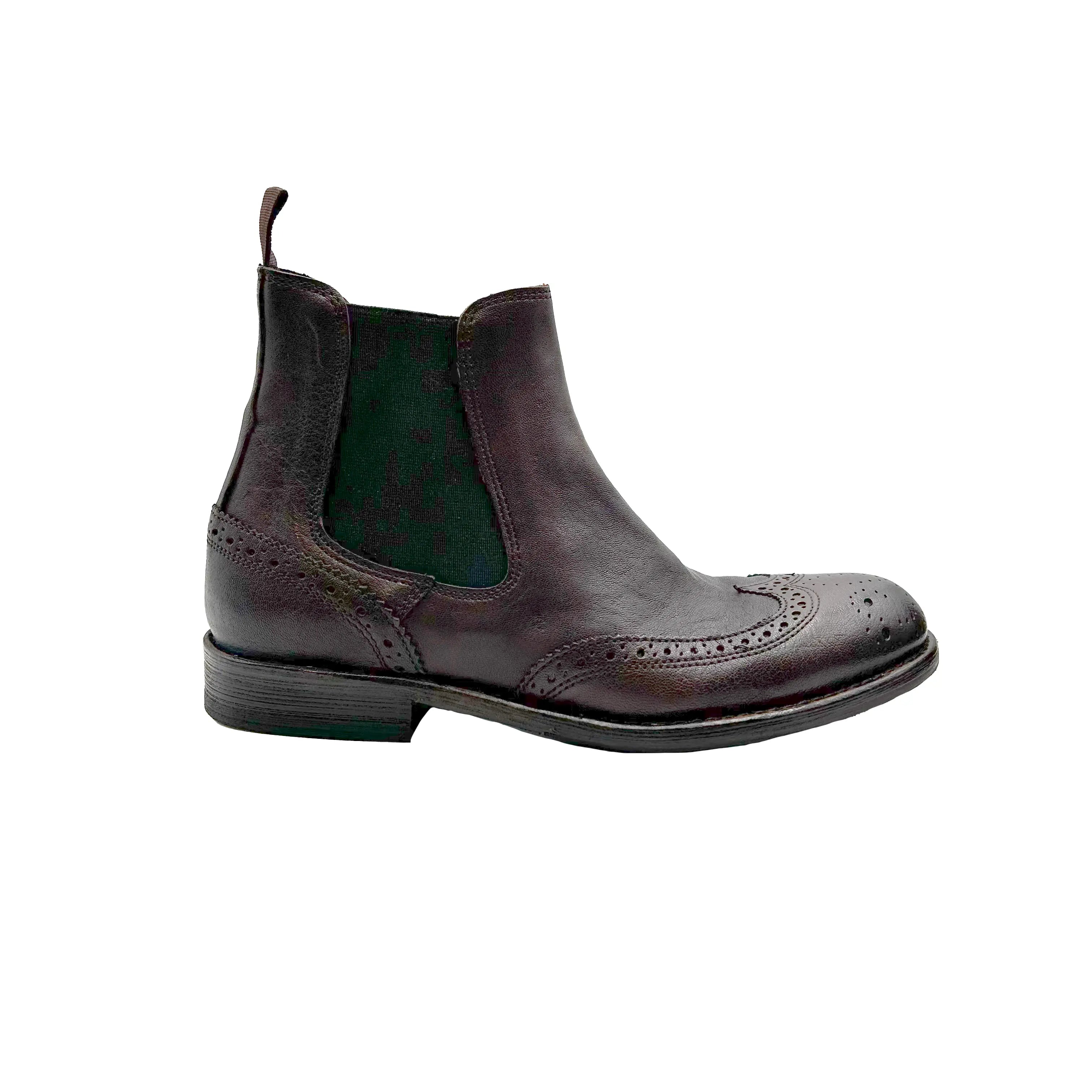 Sandro Barbera D34229 Chelsea Brogue stivaletti moro stone wax