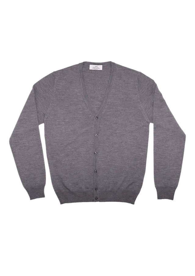 Stefano Bemer Knitwear SV7025 cardigan merino grigio lana