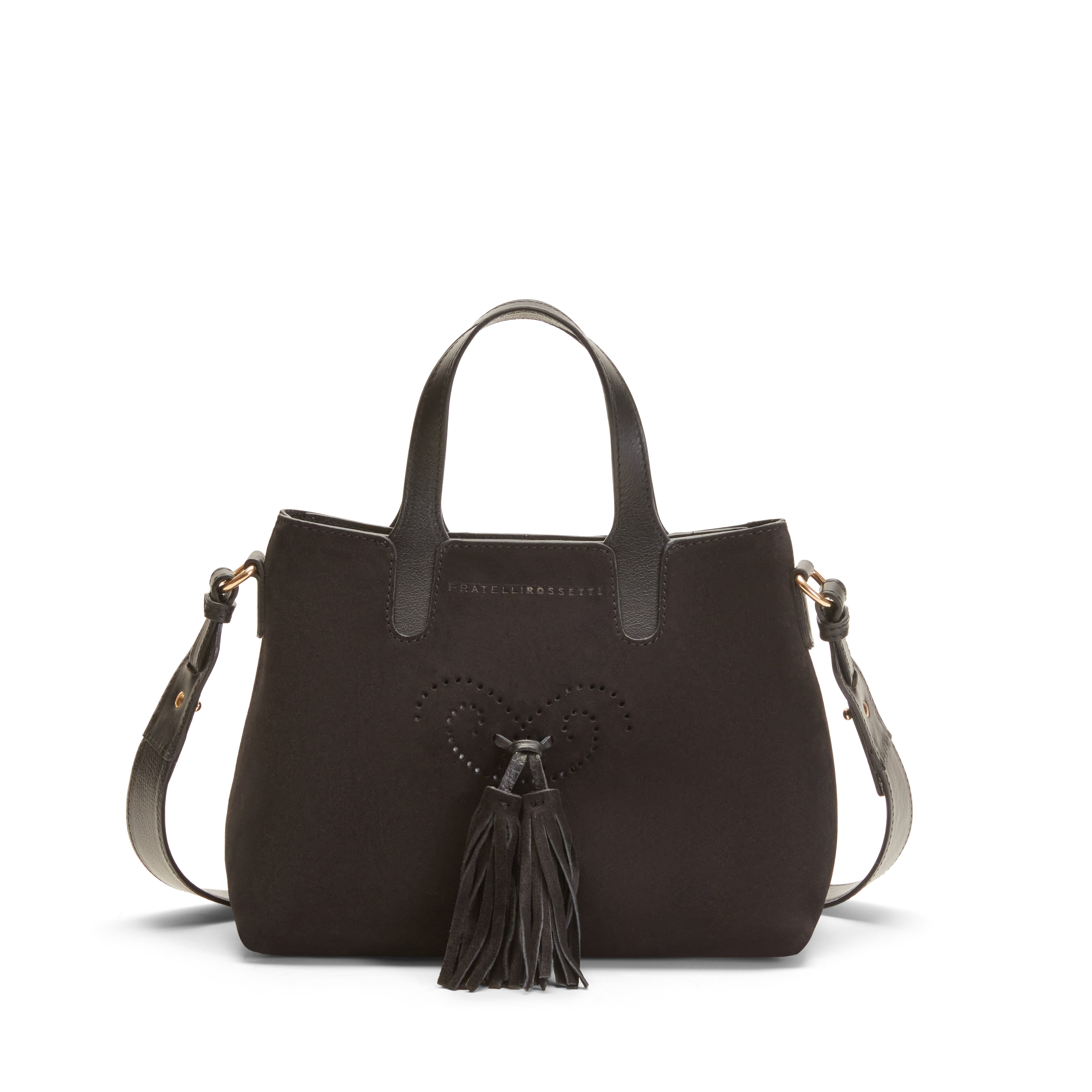 F.lli Rossetti Hobo Tote Bag borsa donna nero pelle scamosciata