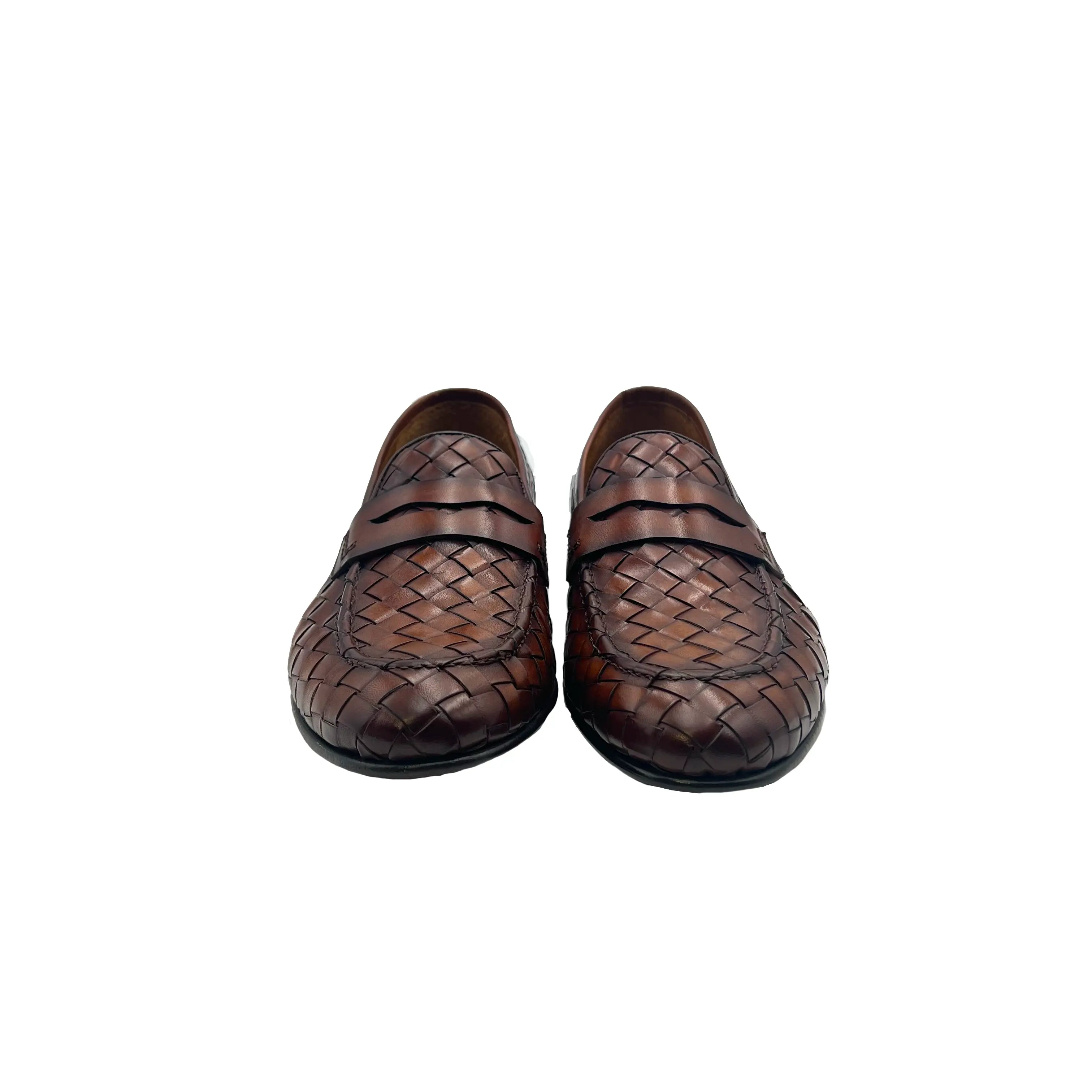 Sandro Barbera 42204 mocassini uomo brisee pelle intrecciata