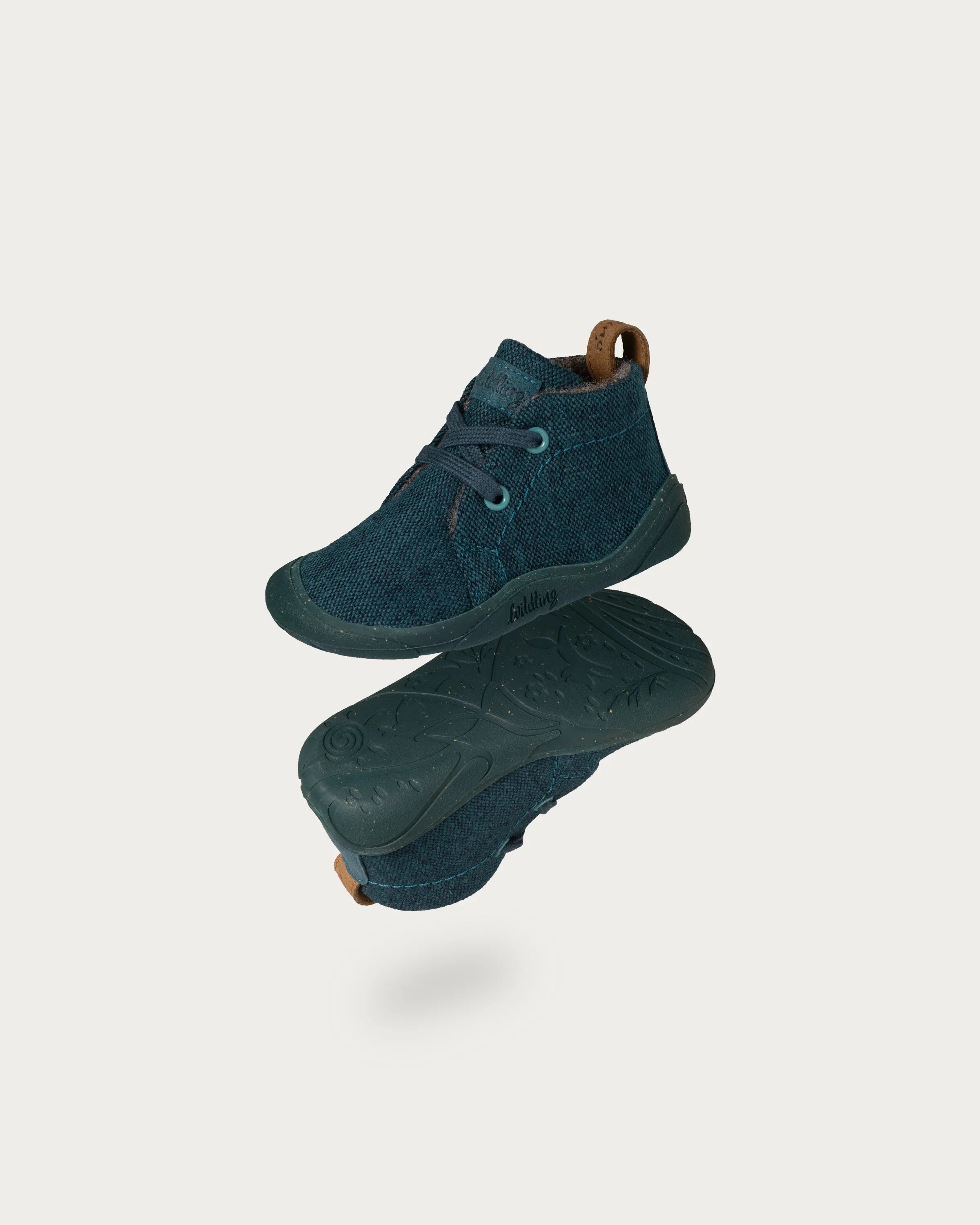 Wildling Shoes Marron Smaragdin stivaletti bimbi verde lana
