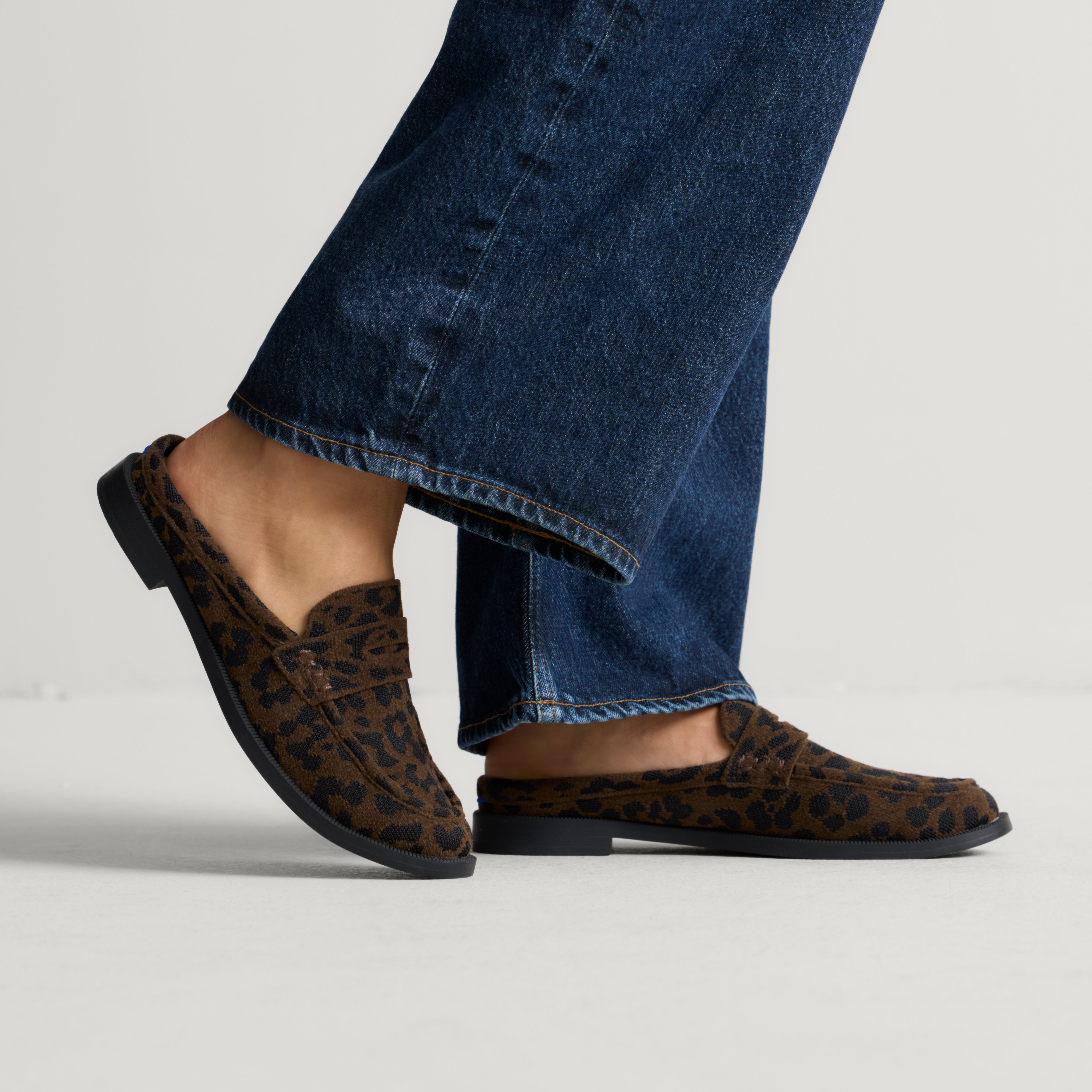 Rothy's The Penny Loafer Mule mocassini cheetah maculati