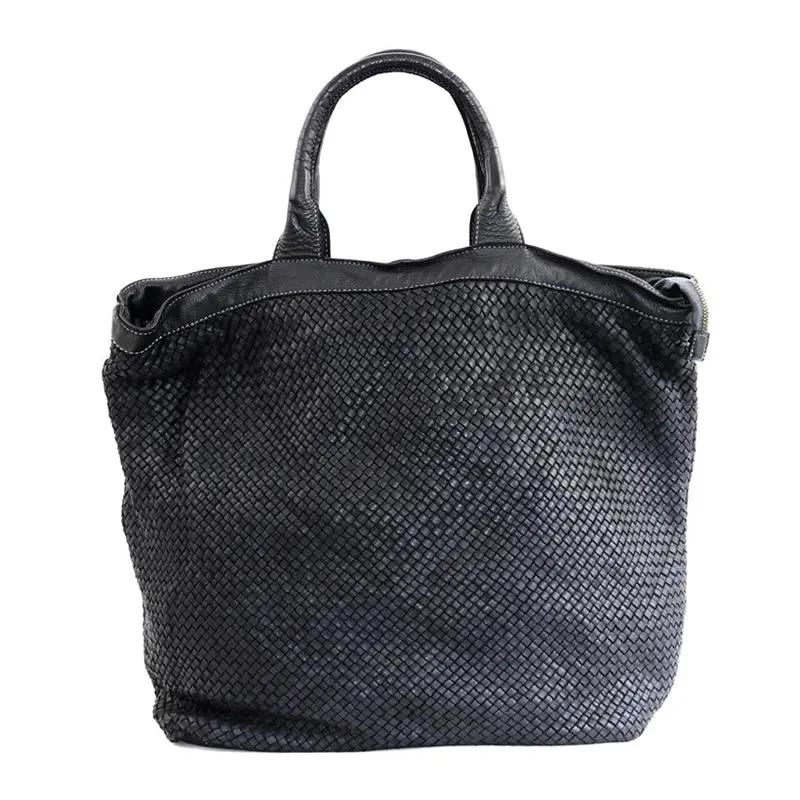 Sandro Barbera Baay69 Borsa Nero intreccio pelle italiana