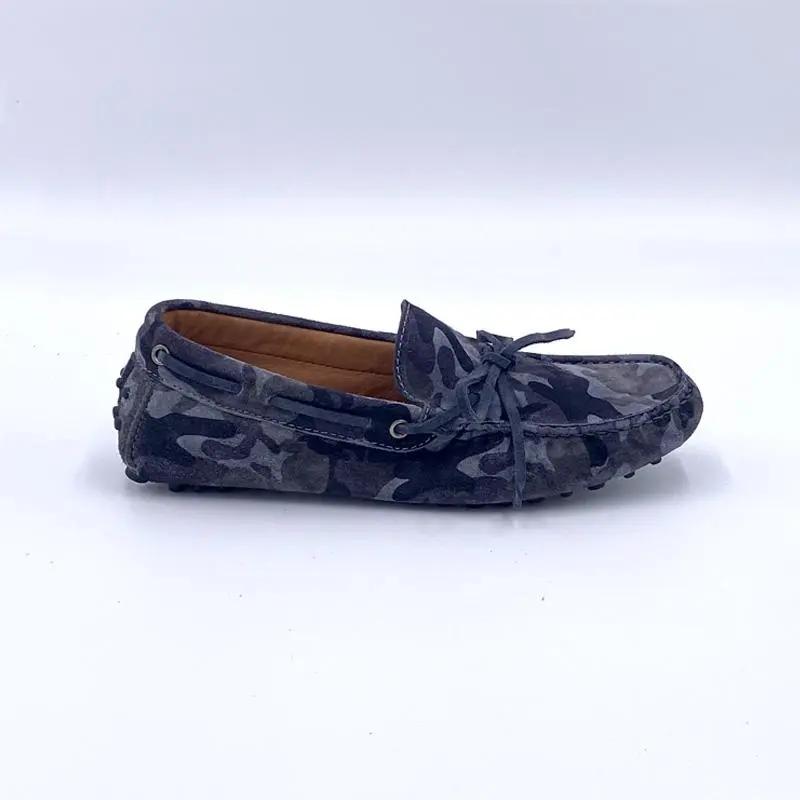 Sandro Barbera Driver Camo Mocassino Uomo Blu in Pelle