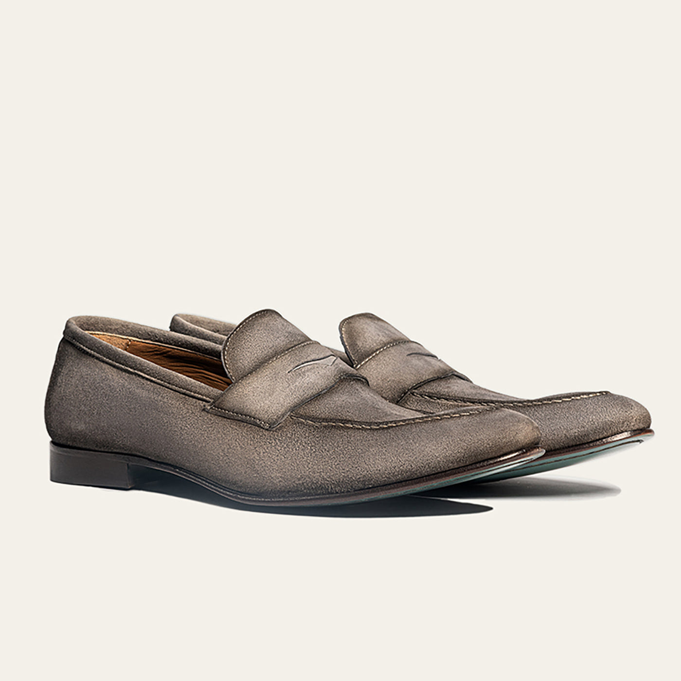 Dellovo Capomiseno mocassini uomo taupe camoscio