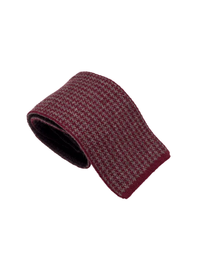 Stefano Bemer Pattern 3 Cravatta Lana Bordeaux Beige 8 cm