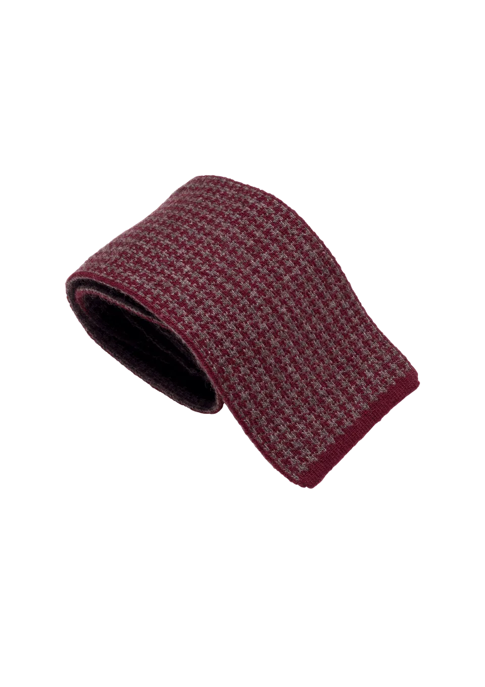 Stefano Bemer Pattern 3 Cravatta Lana Bordeaux Beige 8 cm