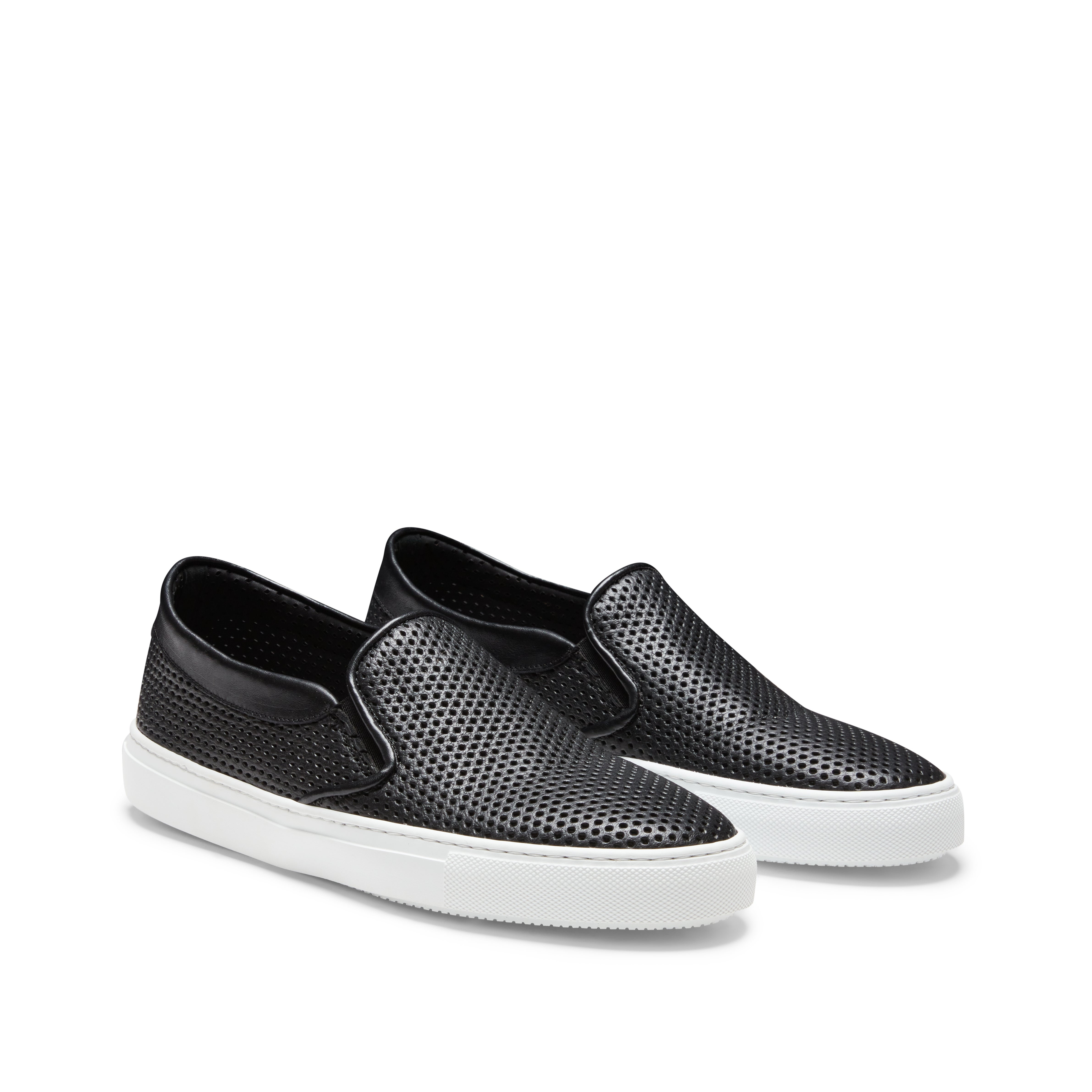 F.lli Rossetti 47401 Slipper Uomo Nero Pelle Traforata Elastici