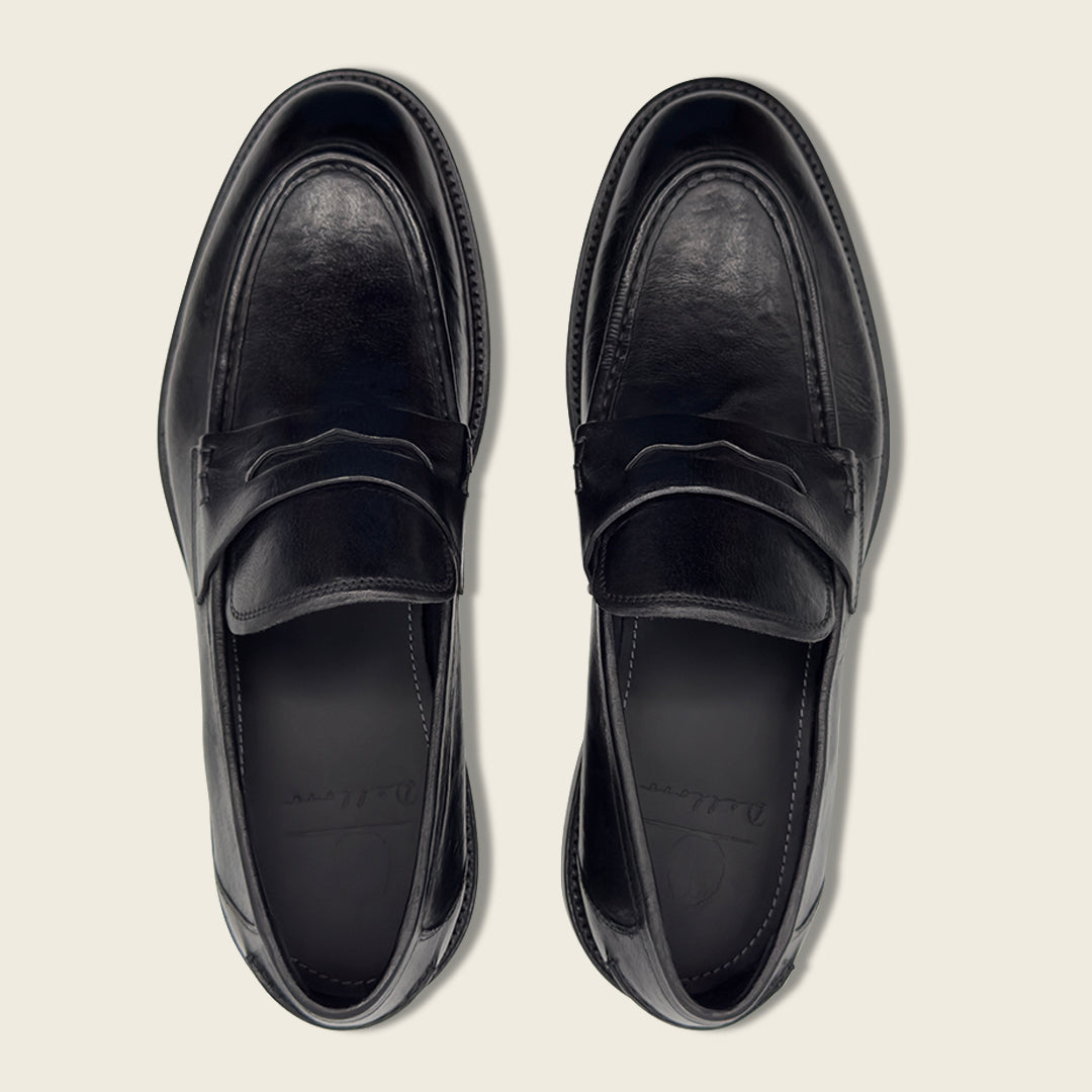 Dellovo Conca Loafer Uomo Nero Pelle Bufalo Invernale