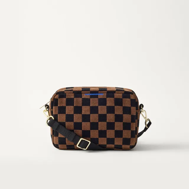 Rothy's The Crossbody Camera Bag borsa tracolla ReVelvet Umber Check