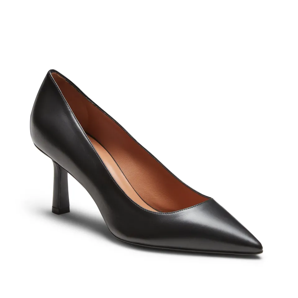 F.lli Rossetti Décolleté 67614 Pelle Nero Punta Sfilata