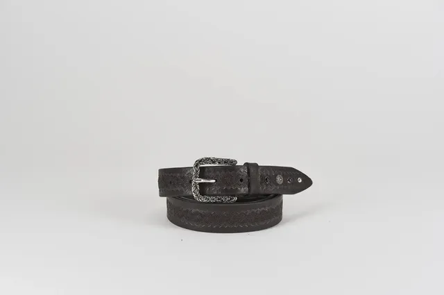 Sandro Barbera 002 30 cintura moro cuoio laserato h 3 cm