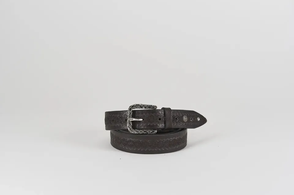 Sandro Barbera 002 30 cintura moro cuoio laserato h 3 cm
