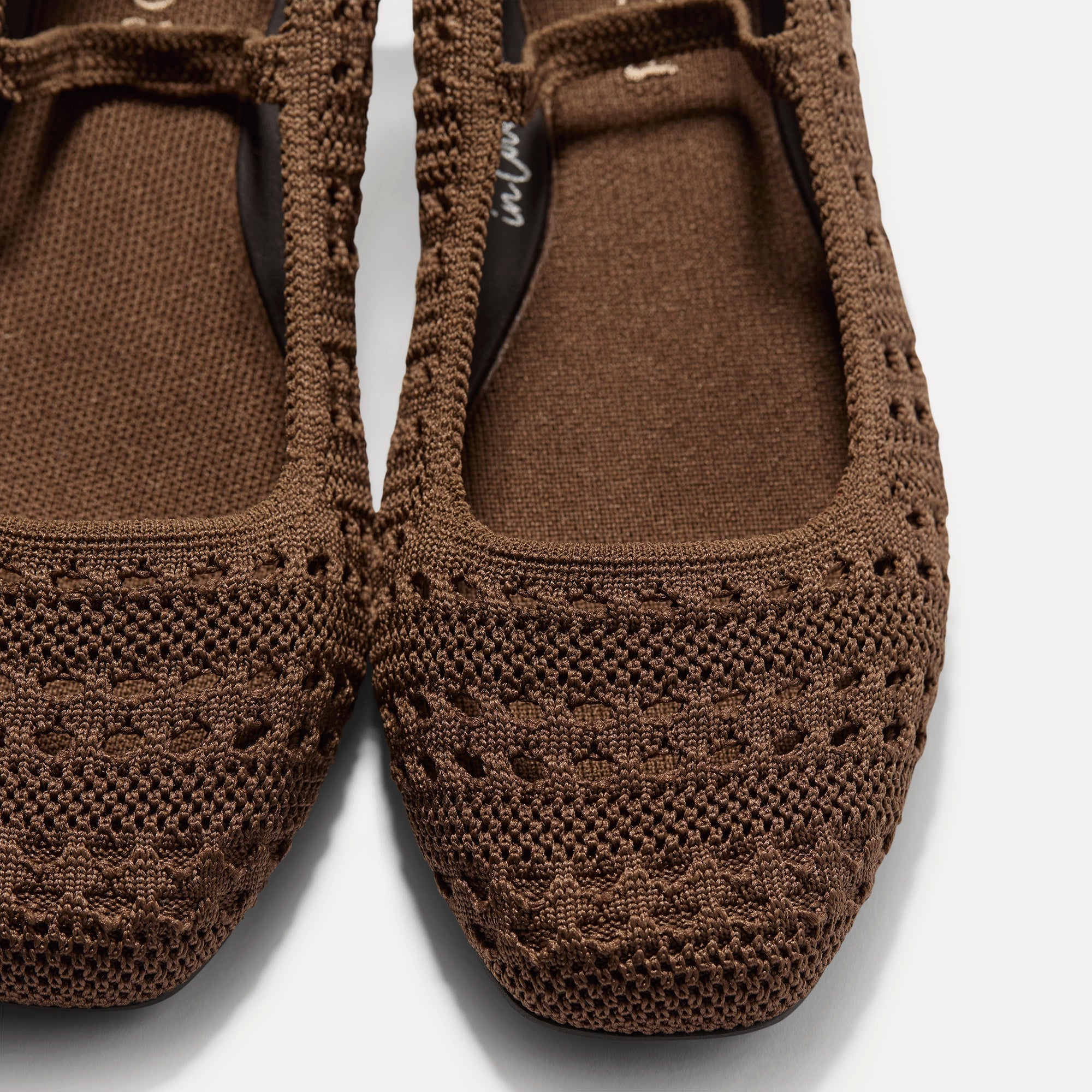 Rothy's The Max Square Mary Jane ballerine Cinnamon Crochet punta