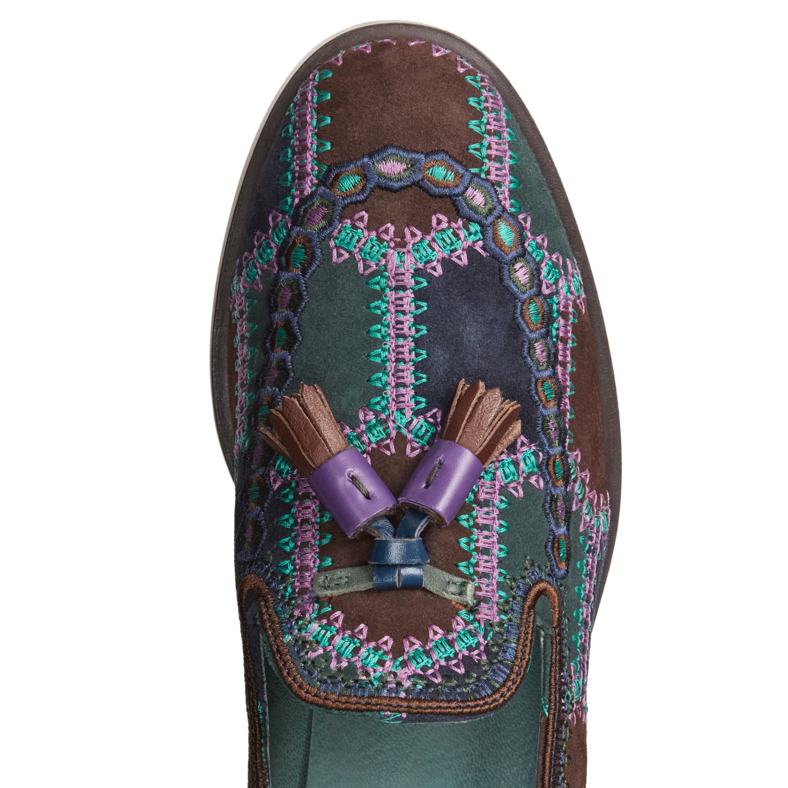 F.lli Rossetti Brera 68125 mocassino suede bottiglia ricamato