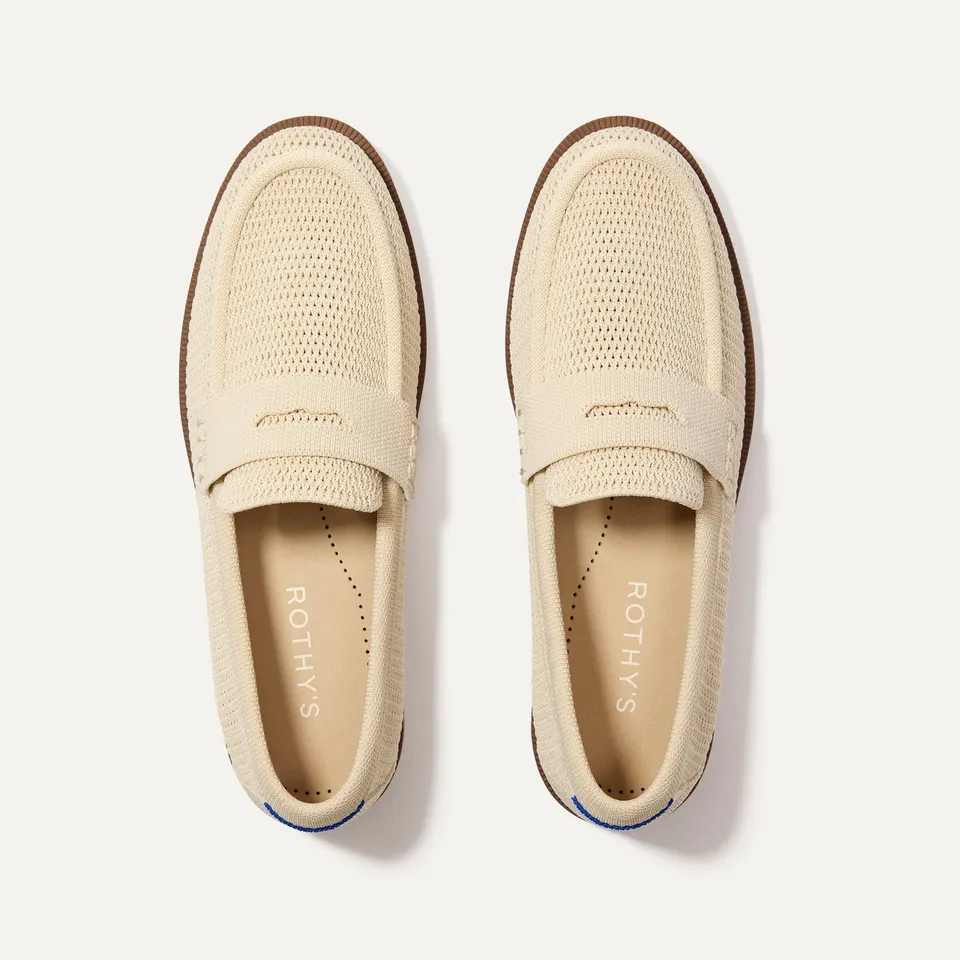Rothy's The Penny Loafer mocassini donna Conch avorio intreccio