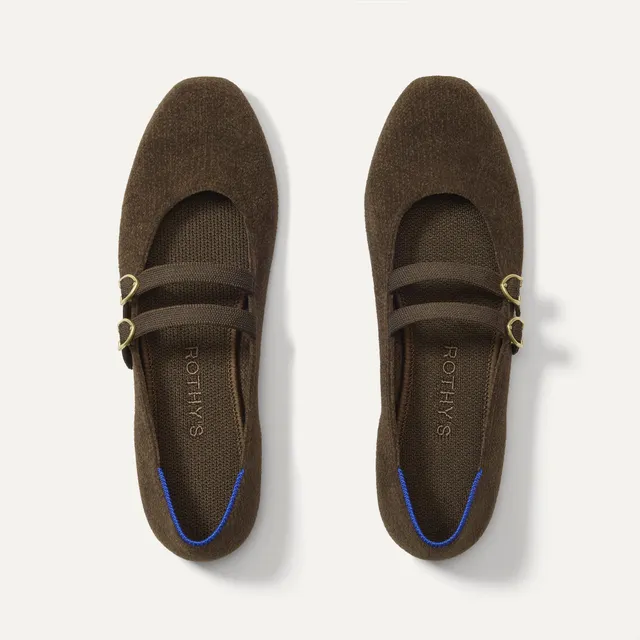 Rothy's Double Buckle Mary Jane ballerine Cabernet fibbia