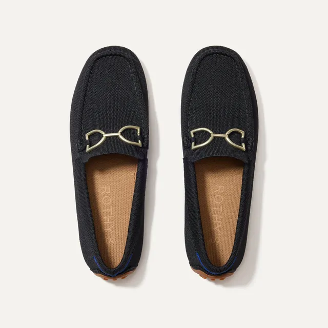 Rothy's The Double Bit Driver mocassini donna Black morsetto oro