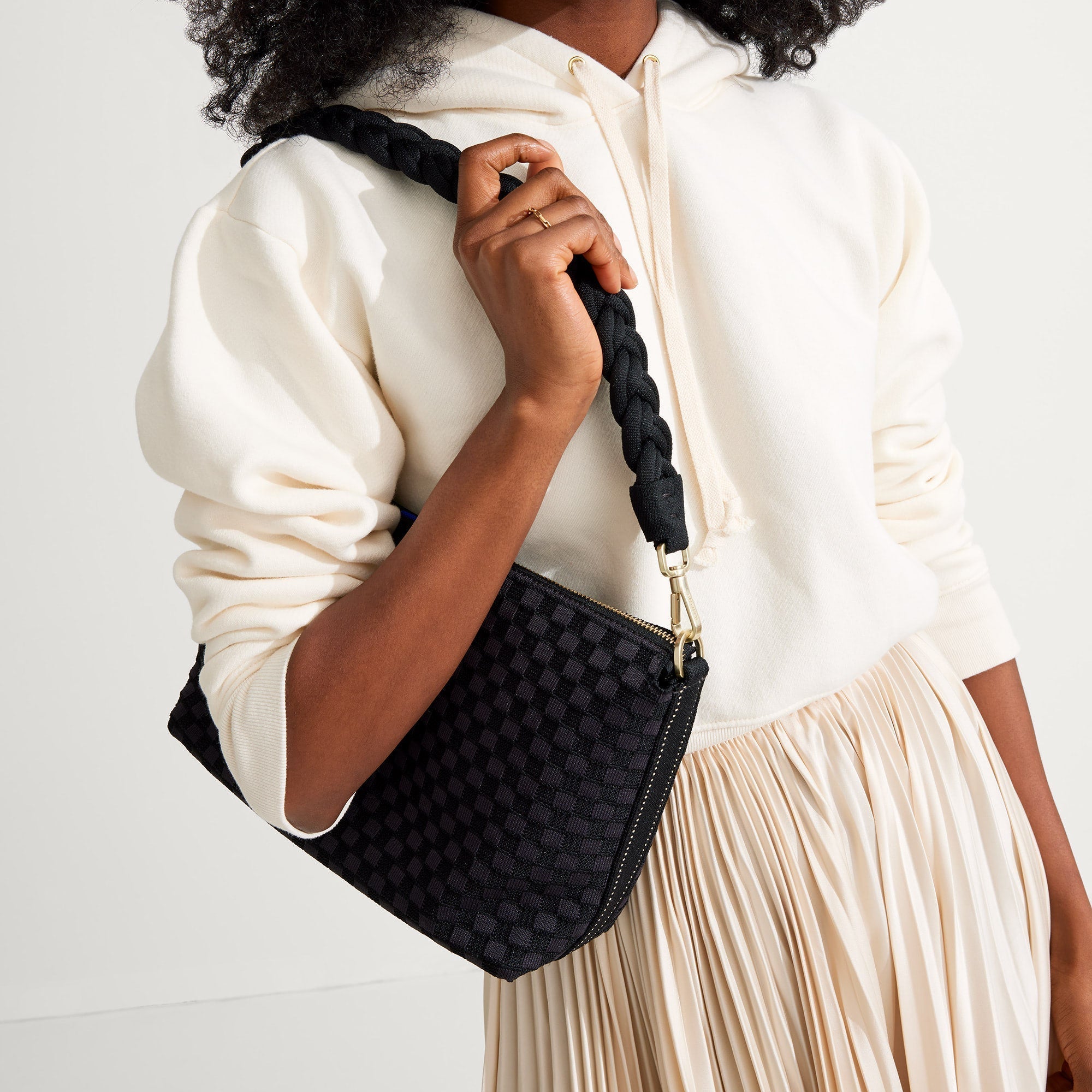 Rothy's The Shoulder Strap tracolla Black Braid nera