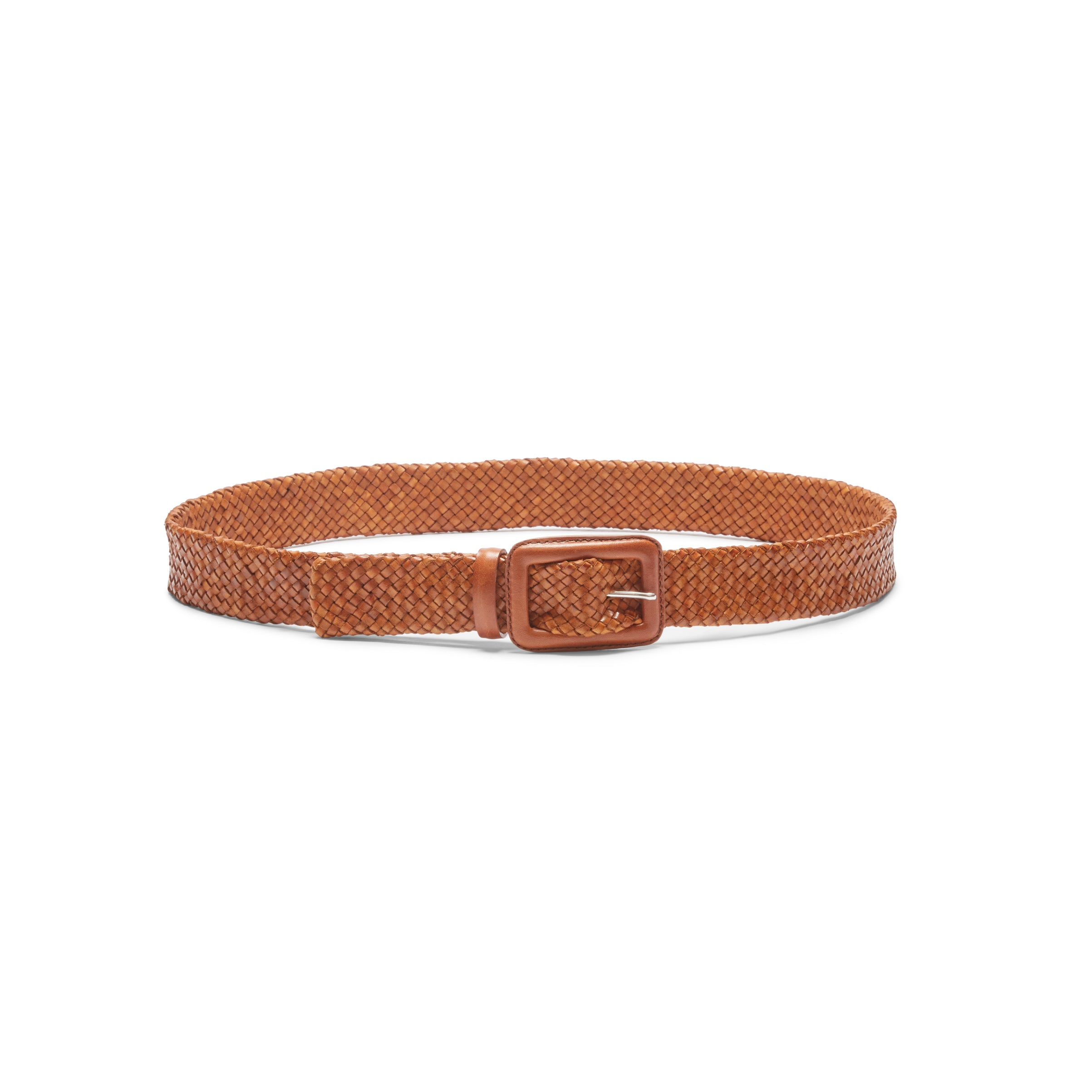 F.lli Rossetti Cintura Donna Pelle Intrecciata Cognac 3 cm