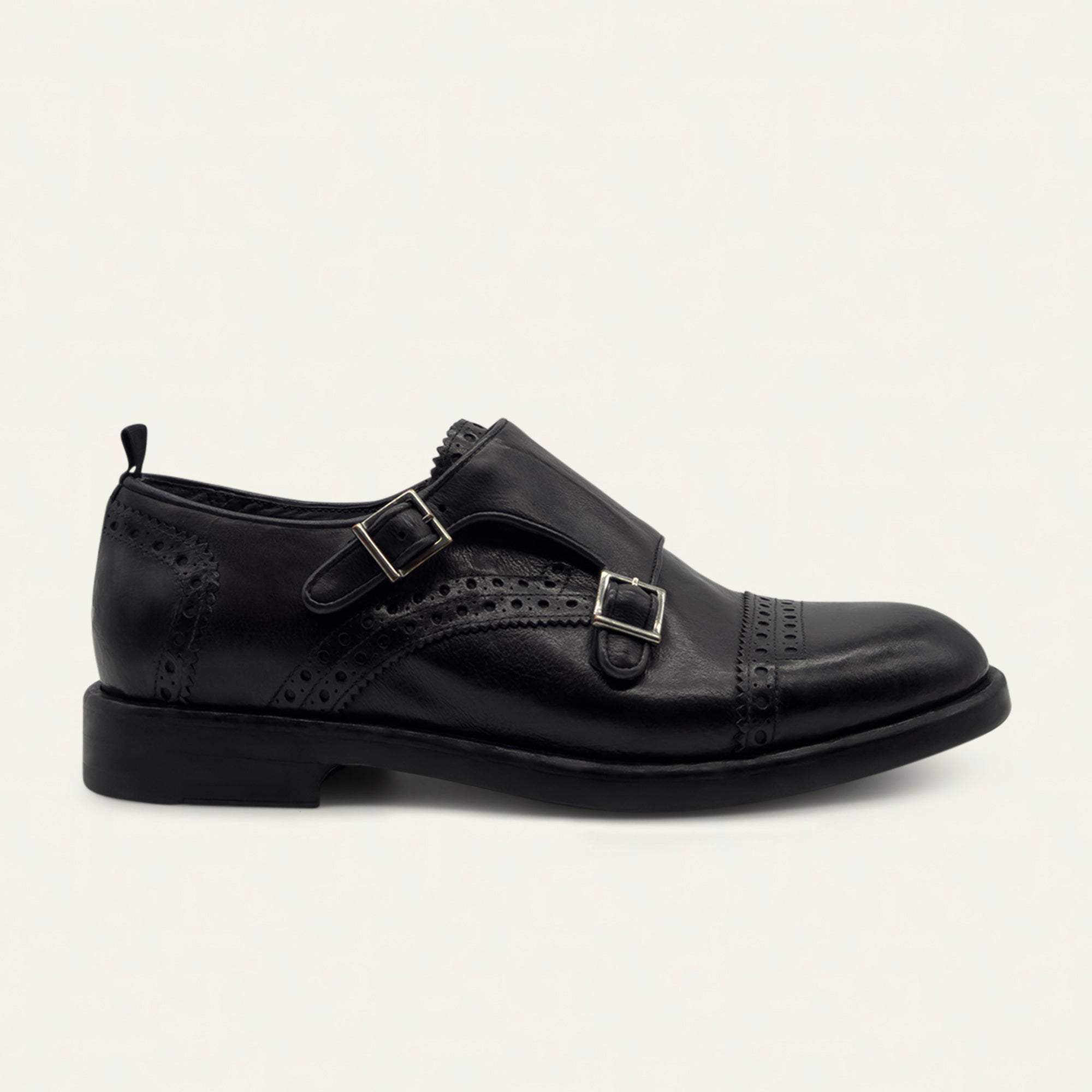 Dellovo Laceno monk strap bufalo Piombo