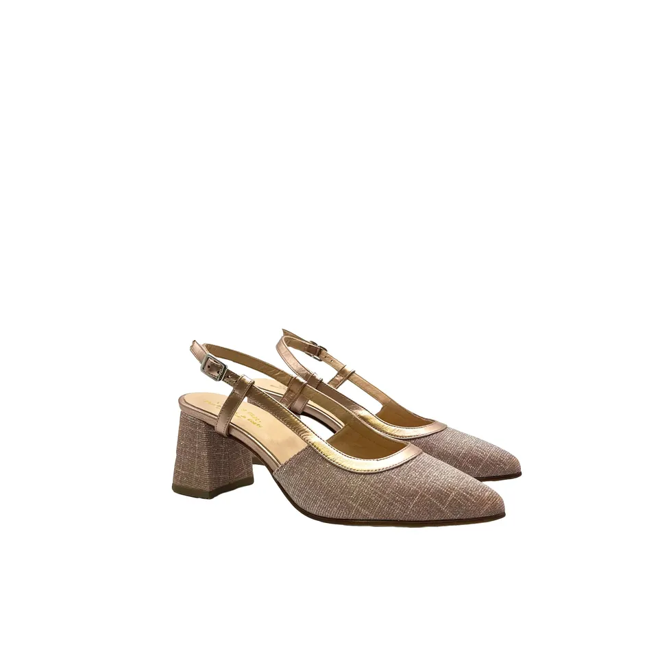 Sandro Barbera Stringate 1055 sandalo chanel donna cipria tacco 60