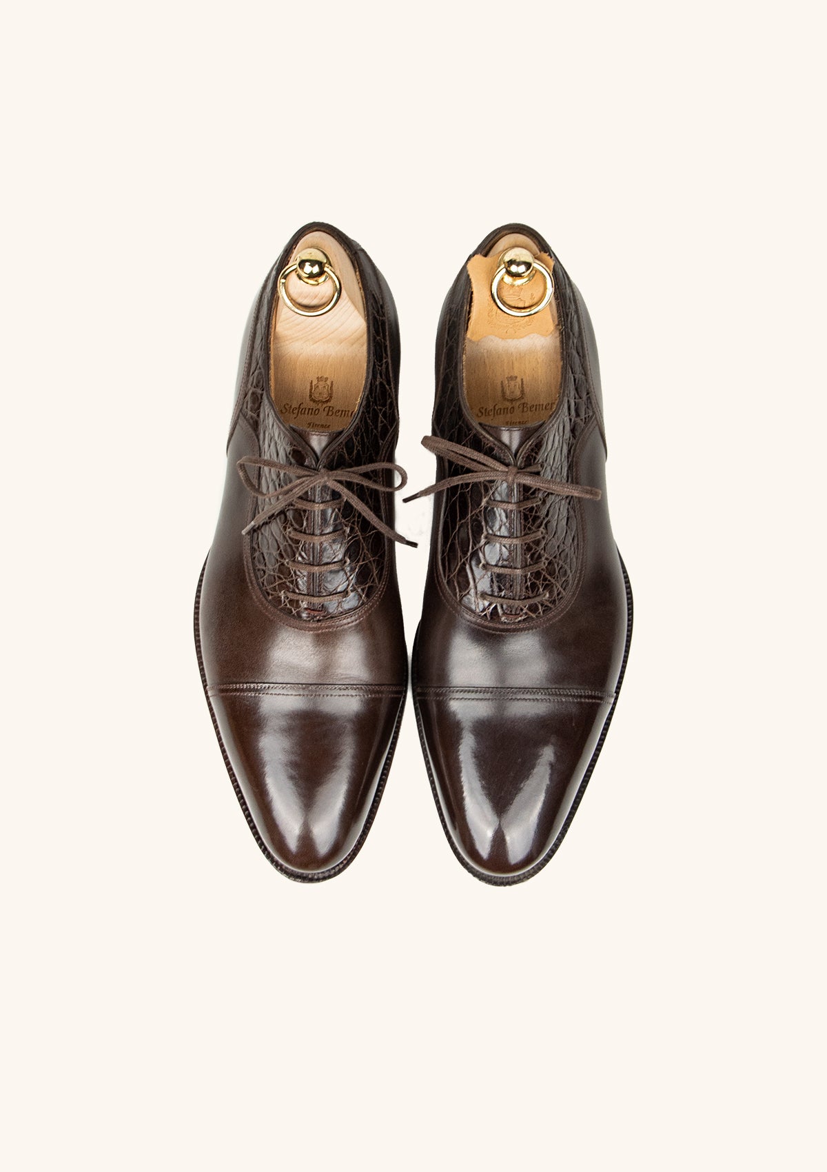 Stefano Bemer Oxfords C6321V5 Stringate Cuoio Coccodrillo 42,5