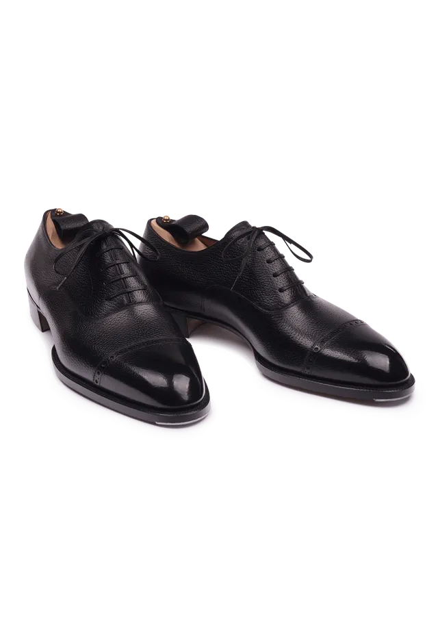Stefano Bemer Oxfords T6362 scarpe nere pelle cervo cap toe