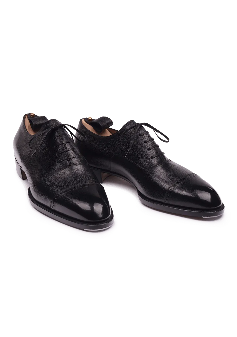 Stefano Bemer Oxfords T6362 scarpe nere pelle cervo cap toe