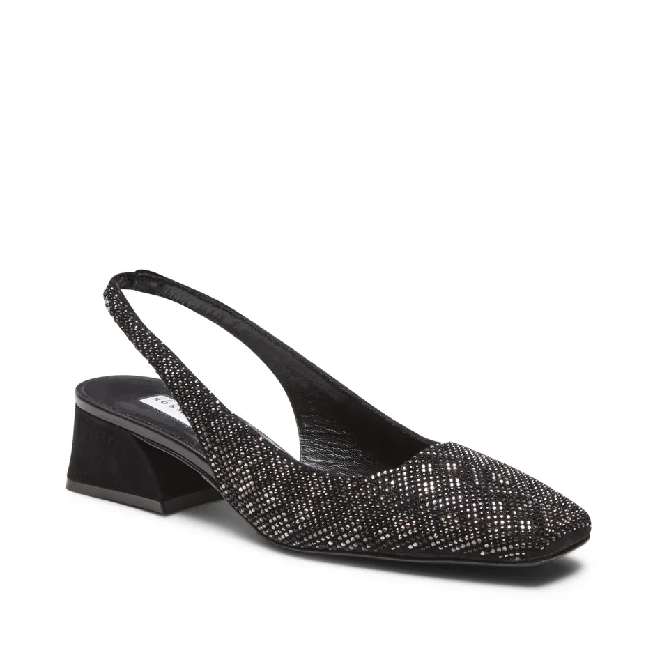 F.lli Rossetti Décolleté 68173 Suede Nero Strass Tacco 40