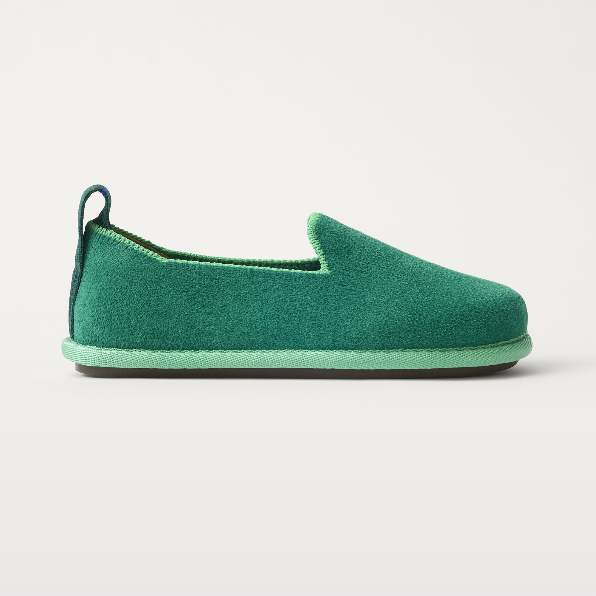 Rothy's Mini Loafer mocassini bambino verde peapod velluto