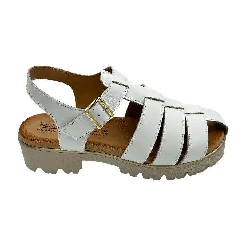 Sandro Barbera 1082 sandalo donna bianco pelle gomma